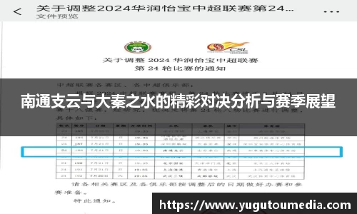 南通支云与大秦之水的精彩对决分析与赛季展望